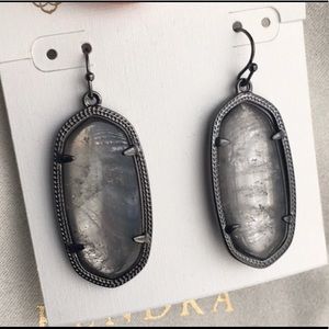 Kendra Scott Elle earrings- gunmetal, mirror rock